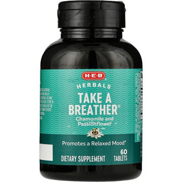 H-E-B Herbals Take a Breather Passionflower & Chamomile Tablets, 60 ct