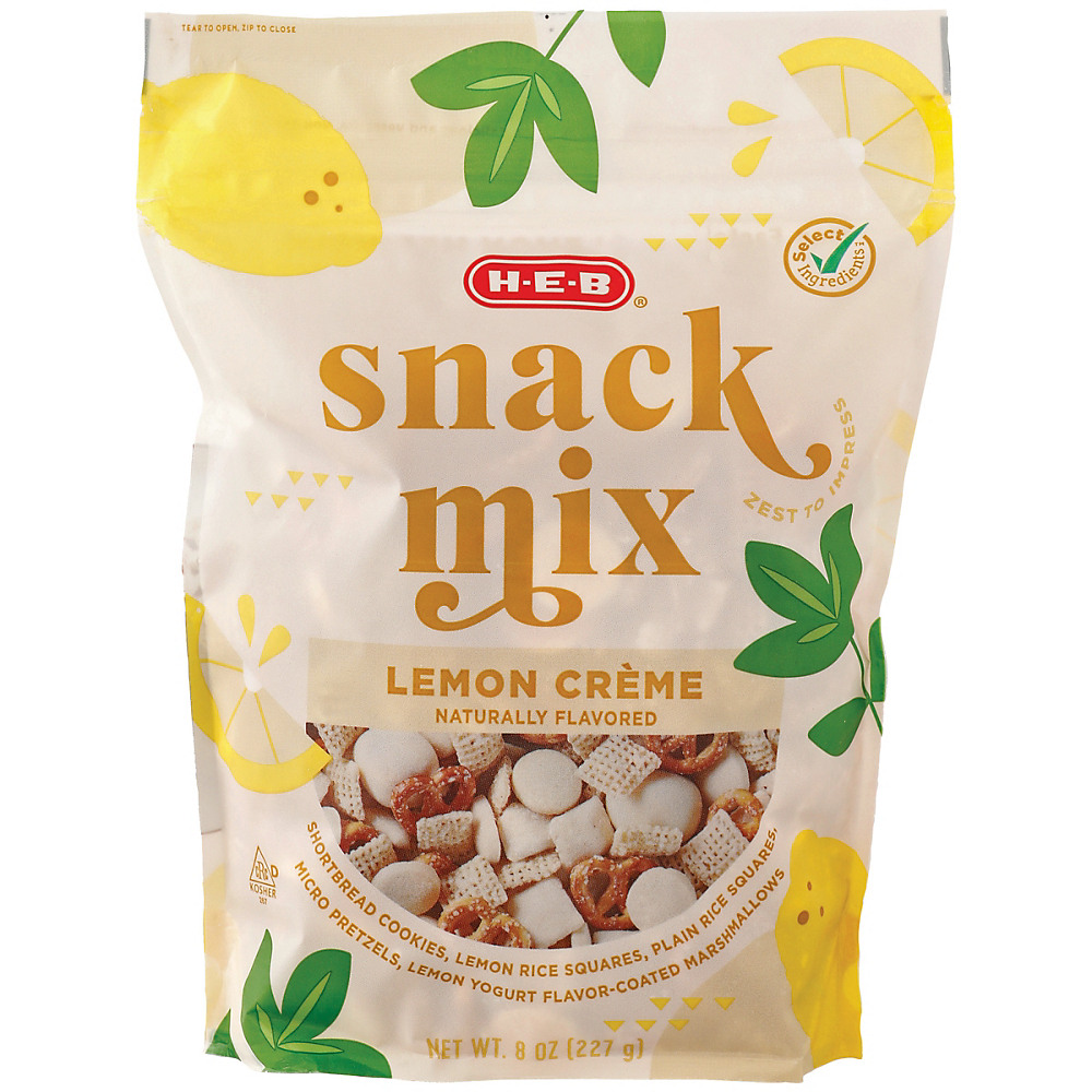 Calories in H-E-B Select Ingredients Lemon Creme Snack Mix, 8 oz