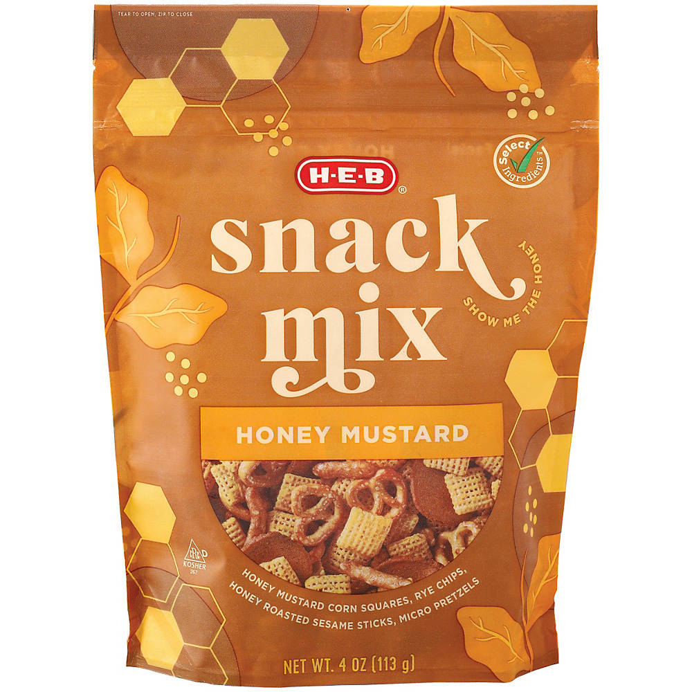 Calories in H-E-B Select Ingredients Honey Mustard Snack Mix, 4 oz