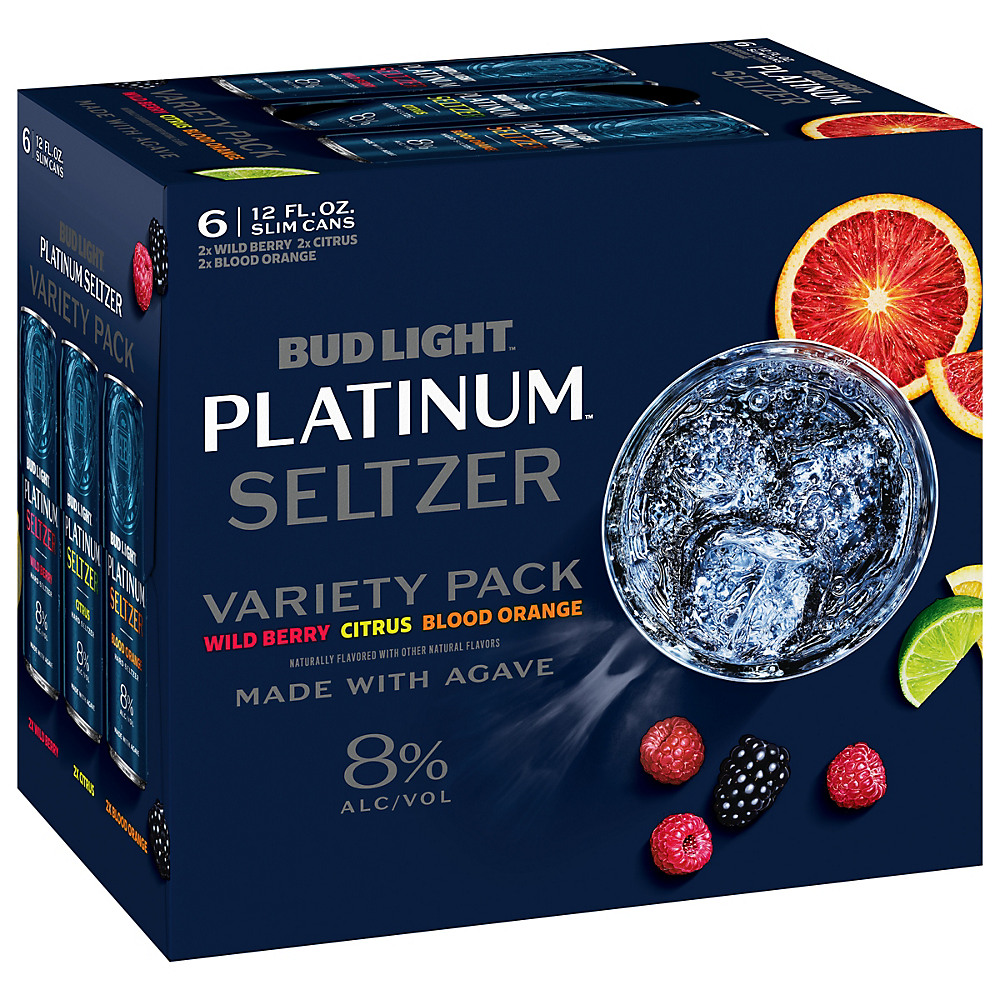 Calories in Bud Light Platinum Seltzer Variety Pack 12 oz Cans, 6 pk