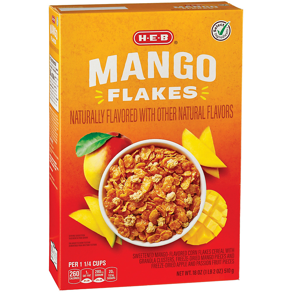 Calories in H-E-B Select Ingredients Mango Flakes Cereal, 18 oz