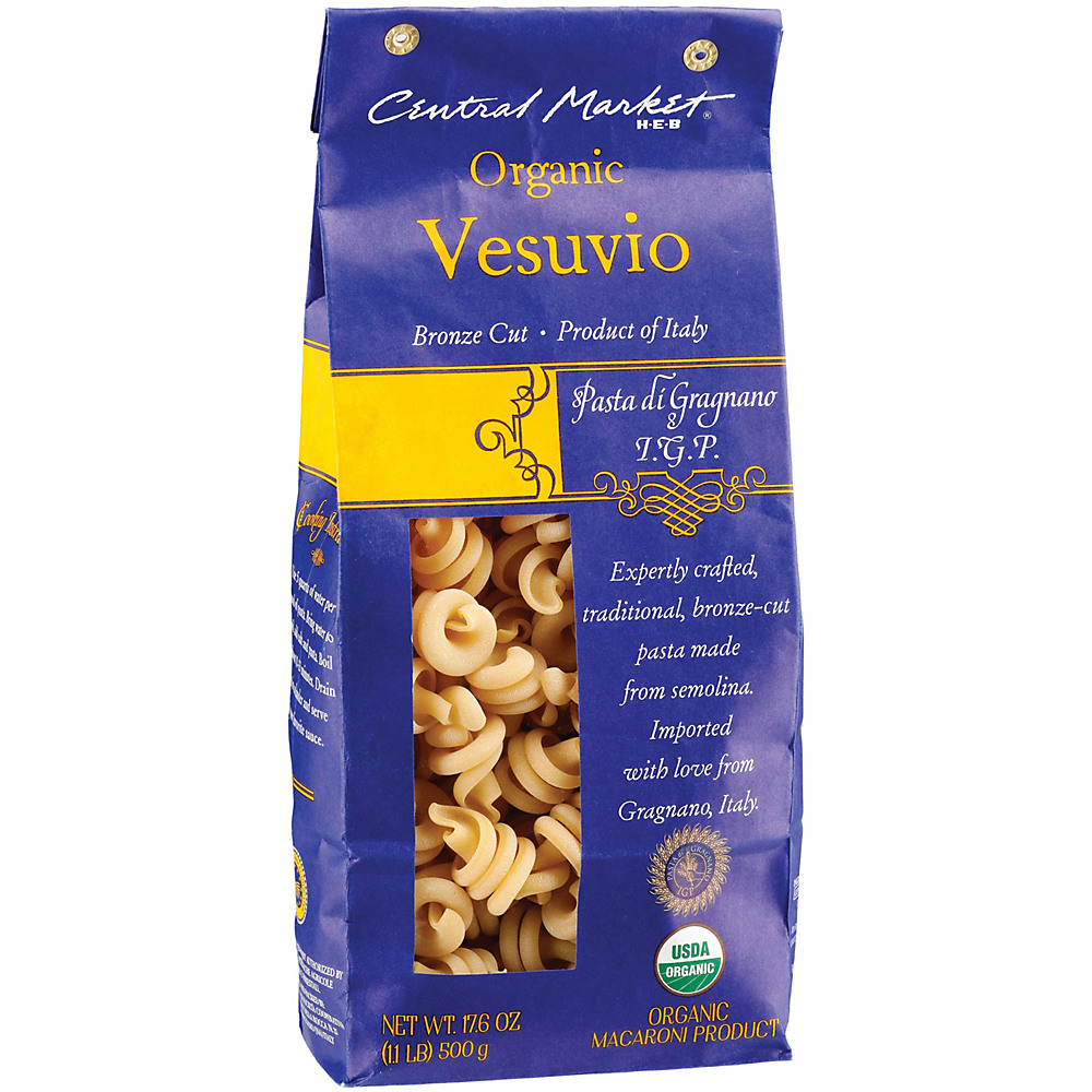Calories in Central Market Organic Vesuvio Bronze Cut Pasta, 17.6 oz