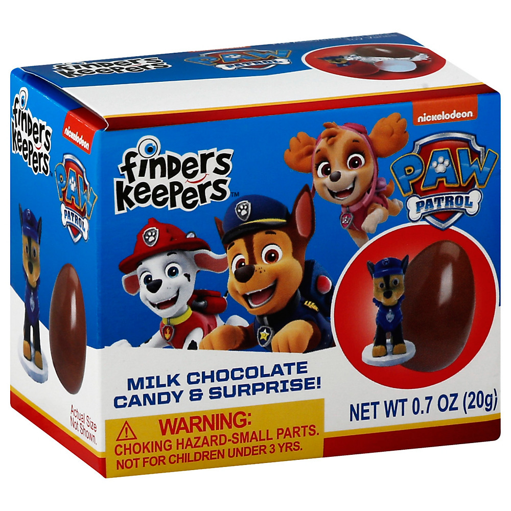 Calories in Finders Keepers Paw Patrol Milk Chocolate Candy & Surprise, 0.7 oz