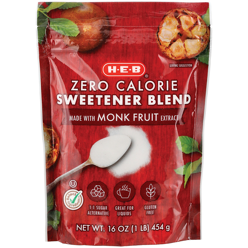 Calories in H-E-B Zero Calorie Sweetener Blend Monk Fruit Pouch, 16 oz