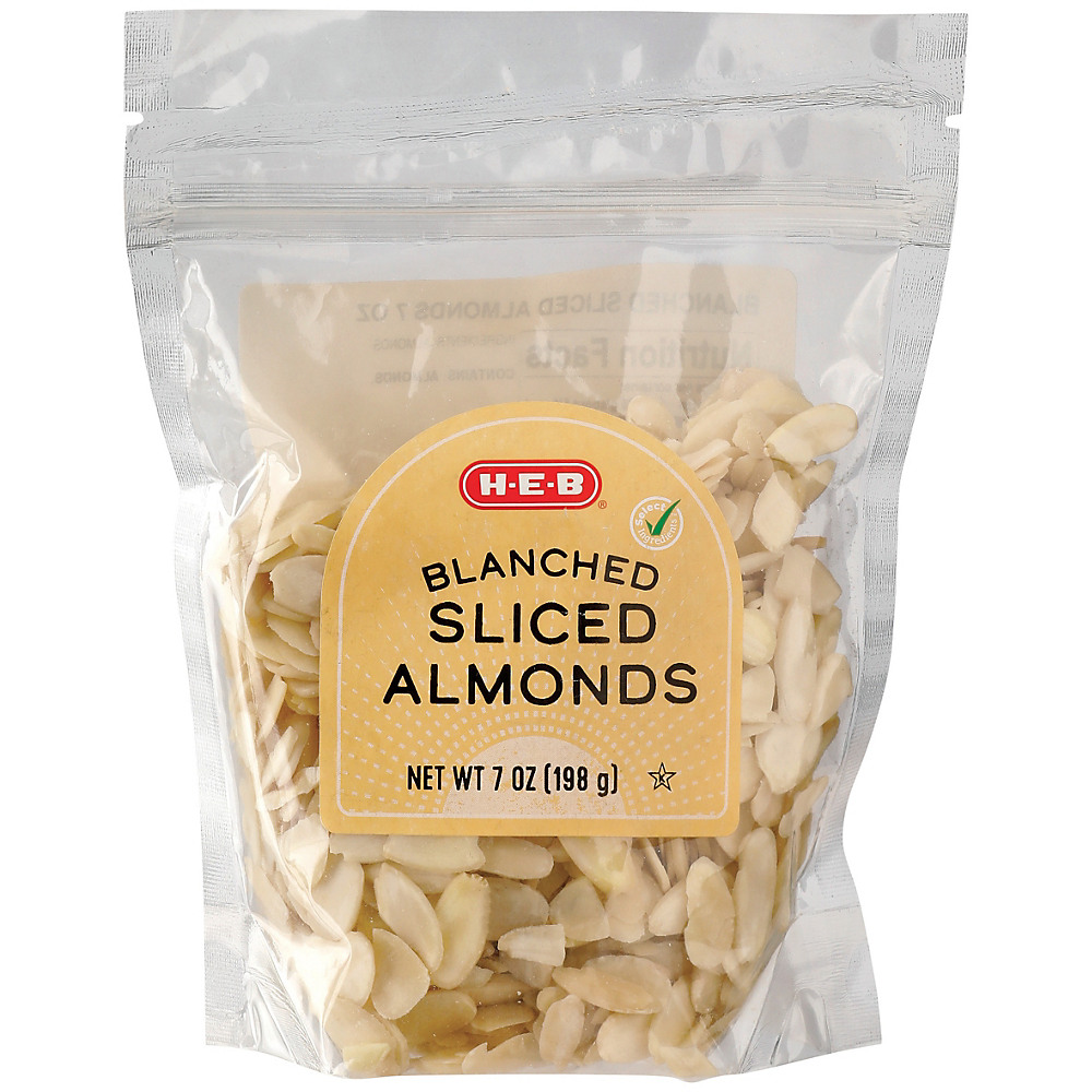 Calories in H-E-B Blanched Sliced Almonds, 7 oz