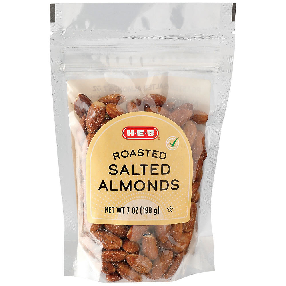 Calories in H-E-B Roasted Salted Almonds, 7 oz