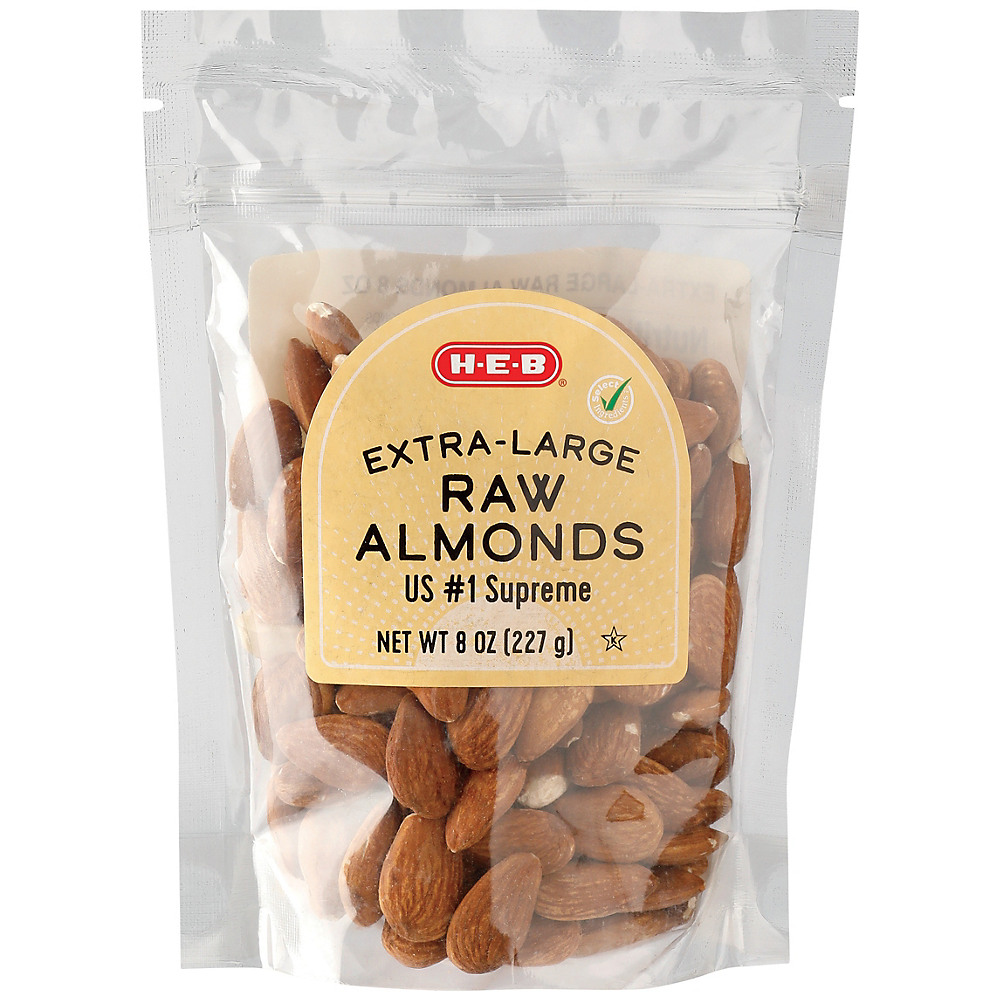 Calories in H-E-B Natural Whole Almond, 8 oz