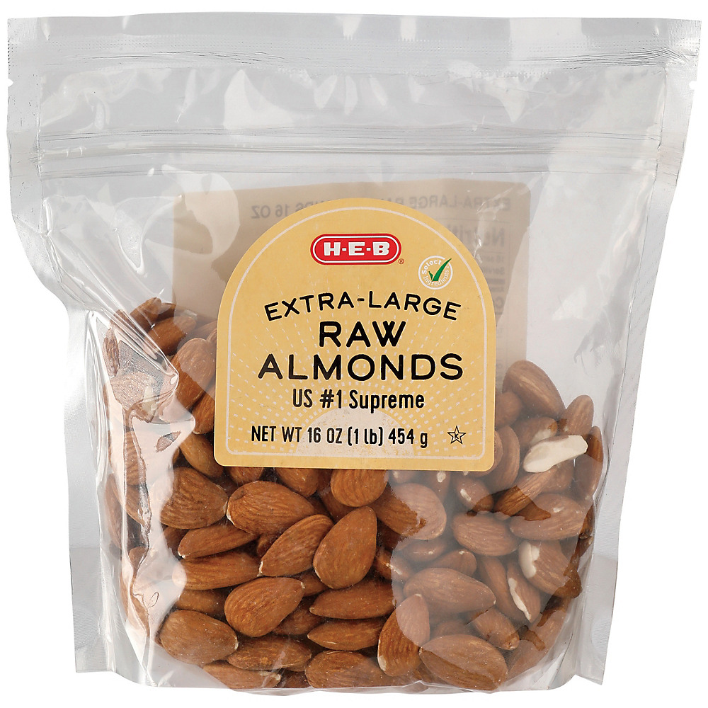 Calories in H-E-B Natural Whole Almonds, 16 oz