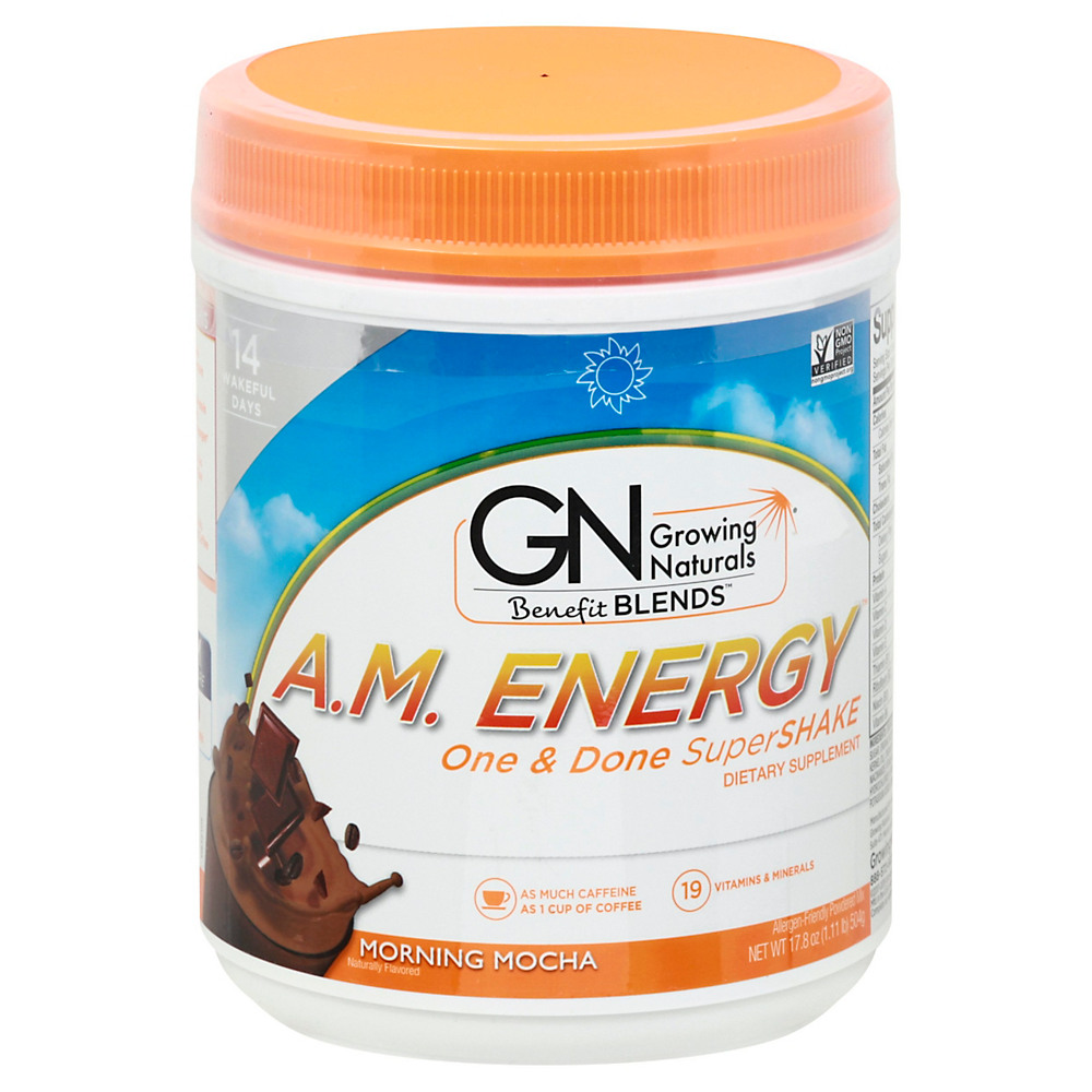 Calories in Growing Naturals A.M. Energy Super Shake Morning Mocha, 17.8 oz