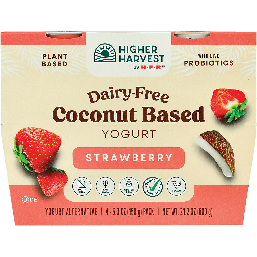 Calories in H-E-B Select Ingredients Strawberry Coconut Milk Yogurt, 4 ct