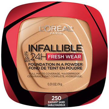 L'Oréal Paris Infallible Up to 24H Fresh Wear Foundation in a Powder Radiant Sand, 0.31 oz