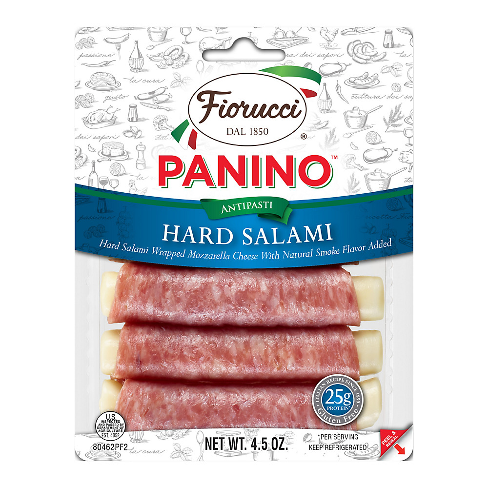 Calories in Fiorucci Hard Salami & Mozzarella Panino, 4.5 oz