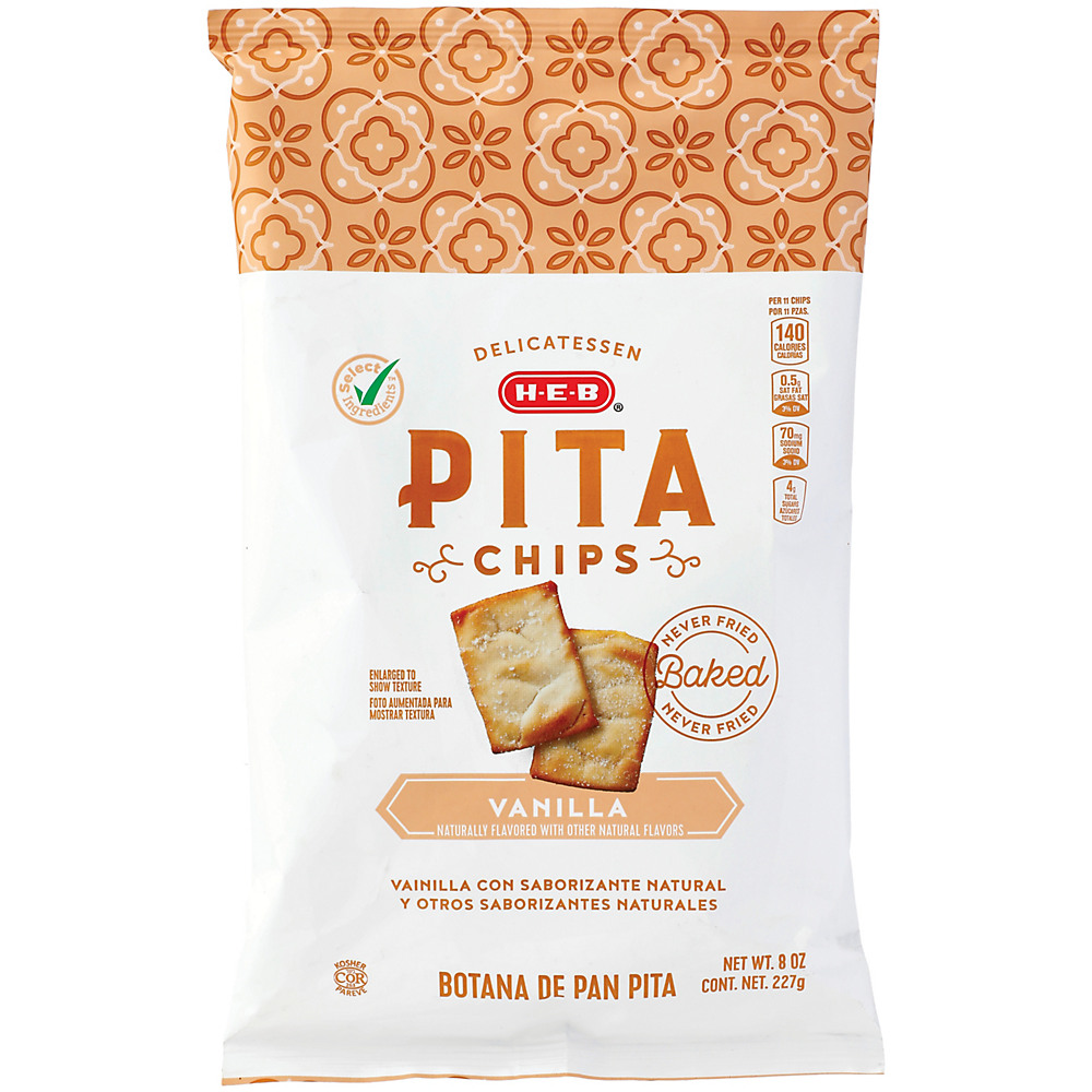 Calories in H-E-B Vanilla Pita Chips, 8 oz