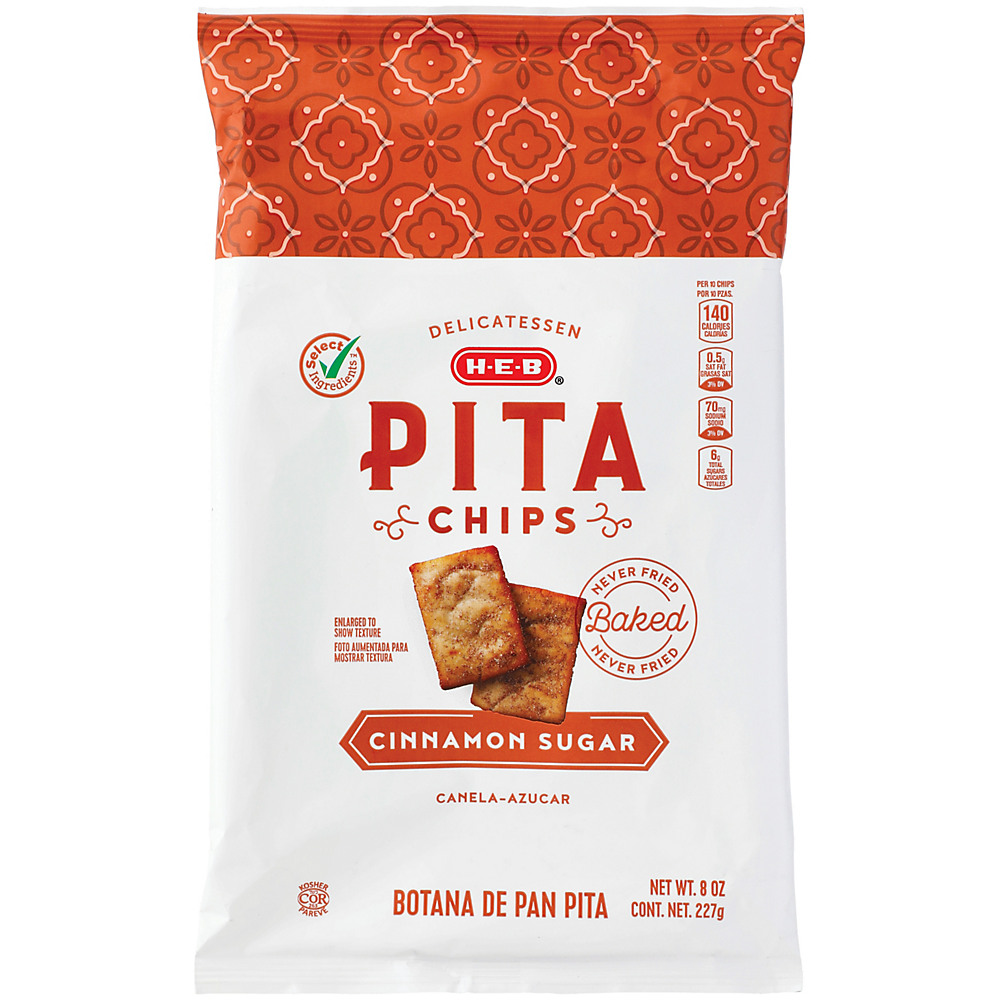 Calories in H-E-B Cinnamon Pita Chips, 8 oz
