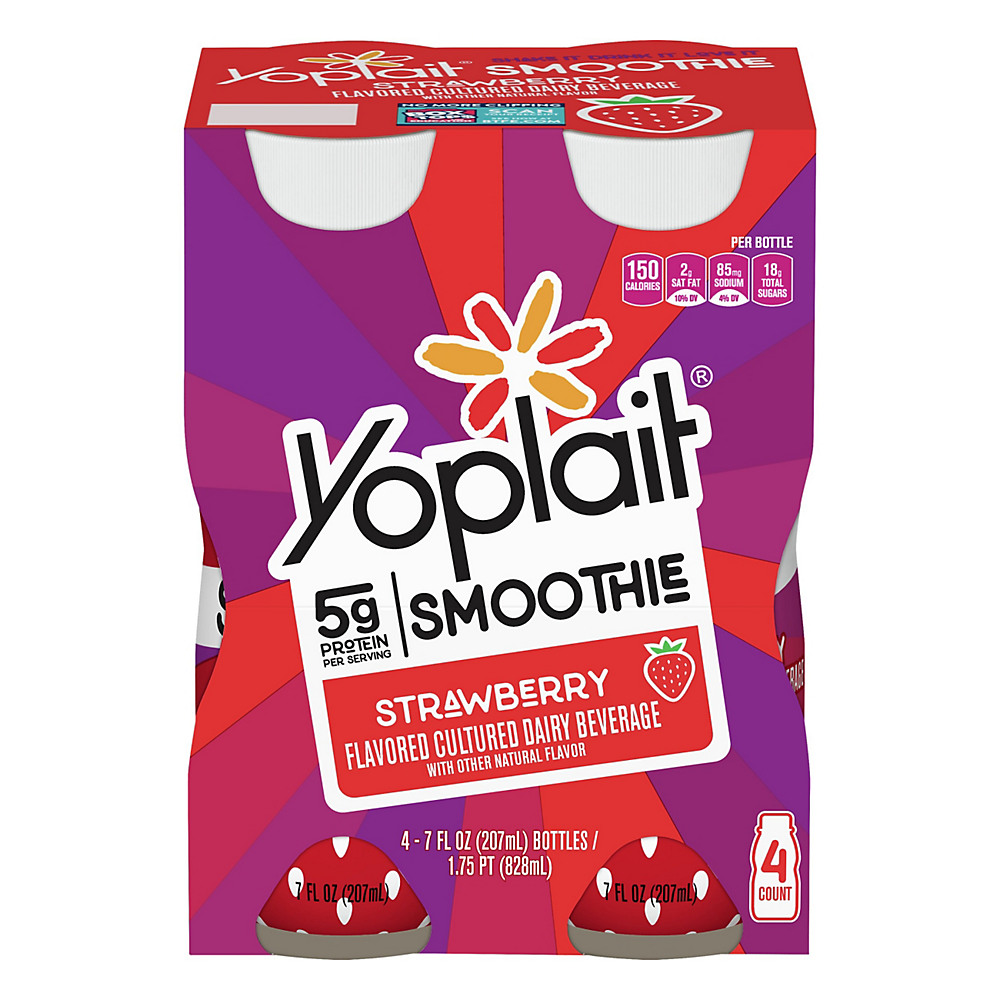Calories in Yoplait Strawberry Smoothie 7 oz Bottles, 4 ct