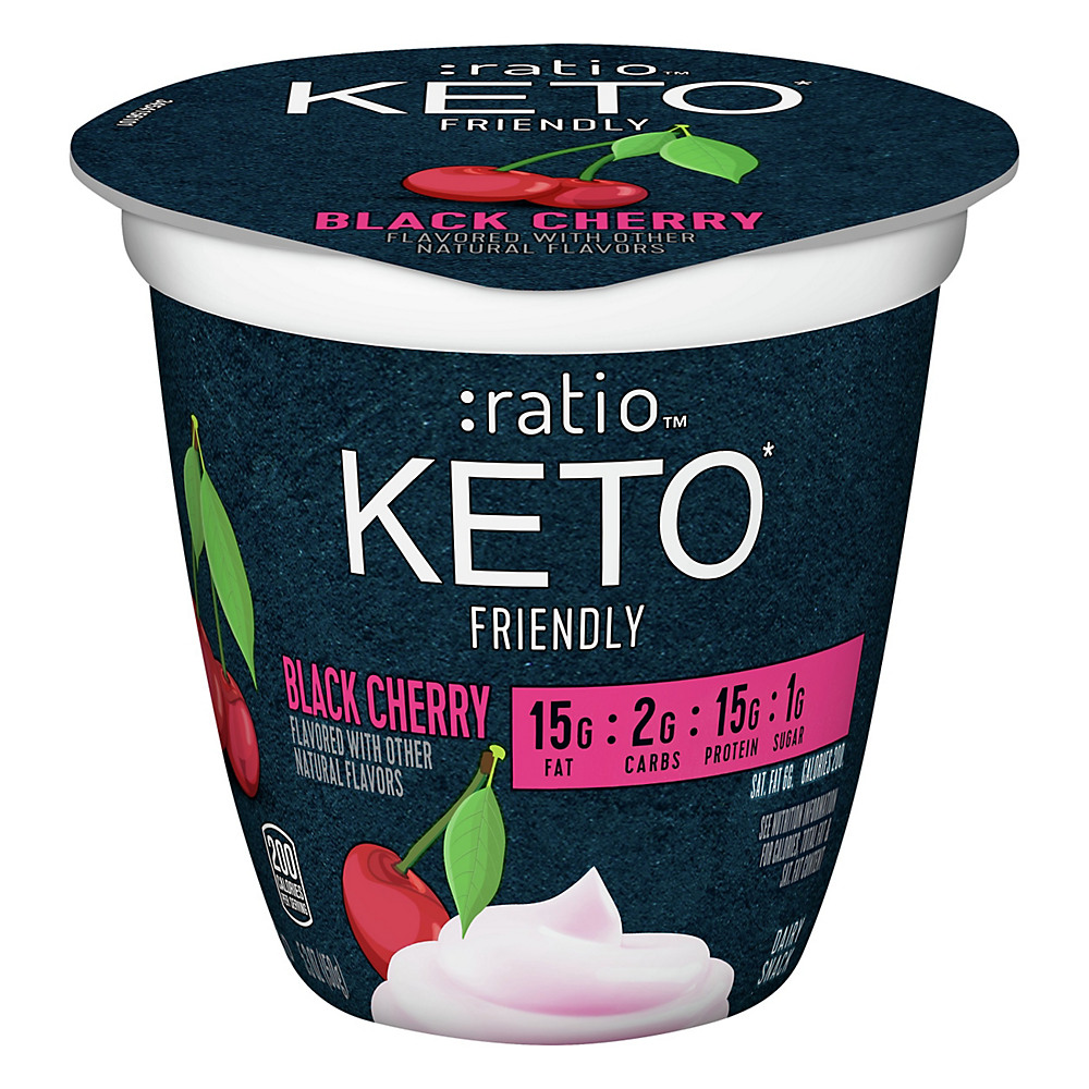 Calories in Yoplait :ratio Keto Friendly Black Cherry Yogurt, 5.3 oz