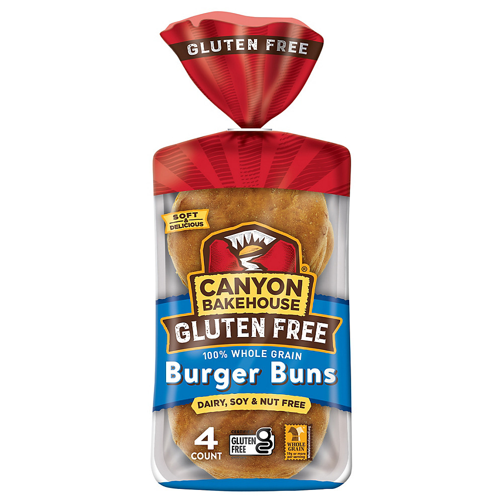 Calories in Canyon Bakehouse Gluten Free 100% Whole Grain Burger Buns, 12 oz