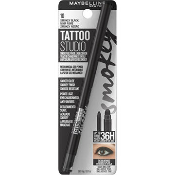 Maybelline Tattoo Studio Mechanical Gel Pencil Eyeliner - 10 Smokey Black, 0.01 oz