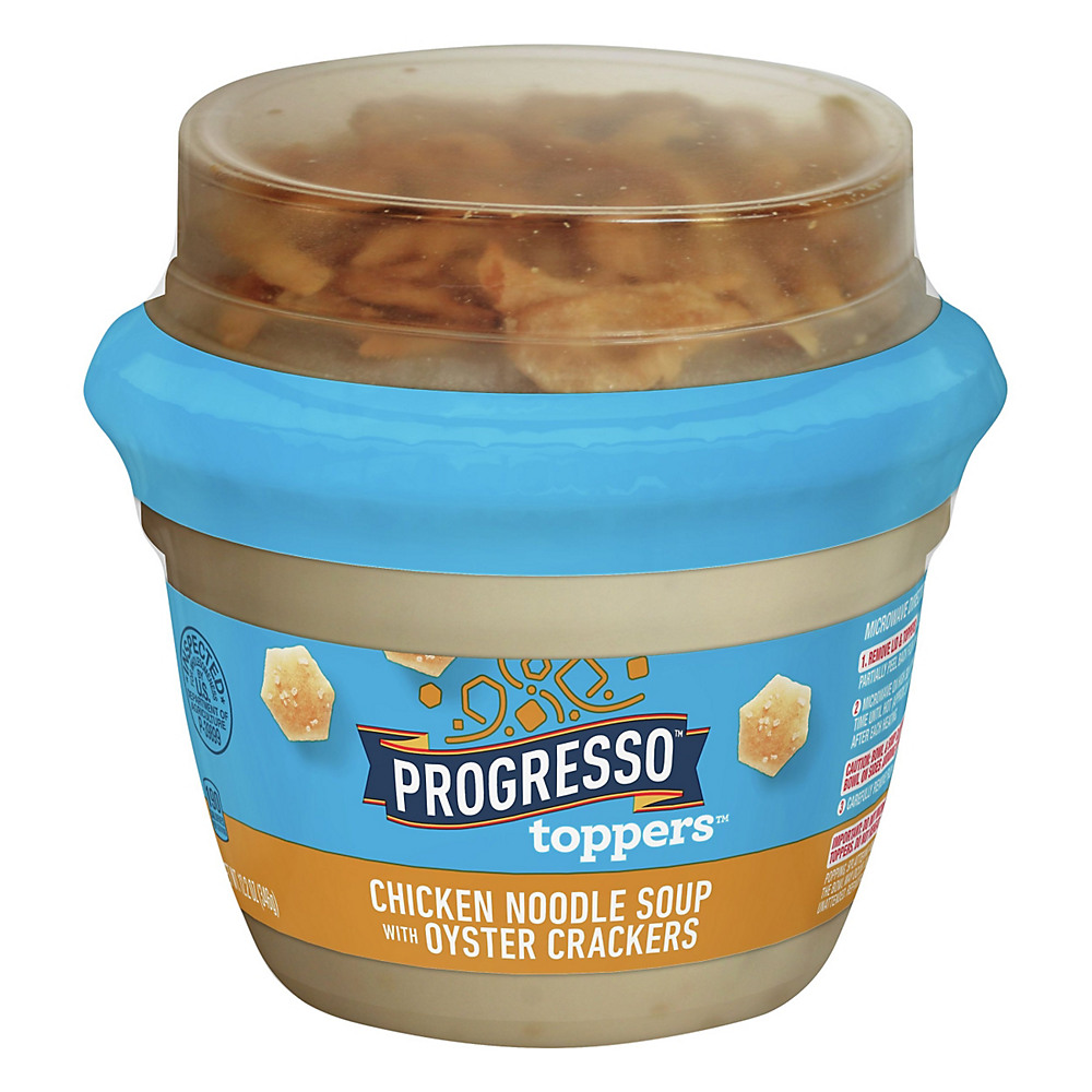 Calories in Progresso Toppers Chicken Noodle Soup with Oyster Crackers, 12.2 oz