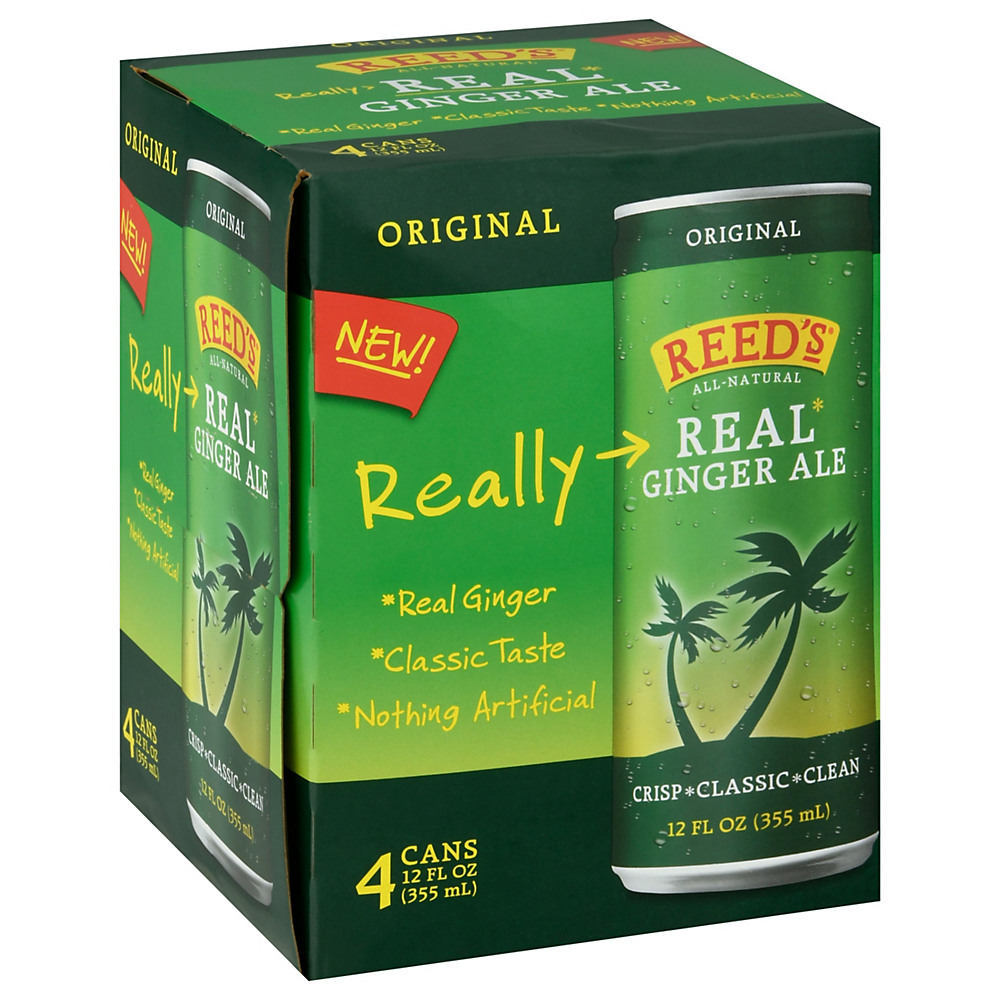 Calories in Reed's Real Ginger Ale 12 oz Cans, 4 pk