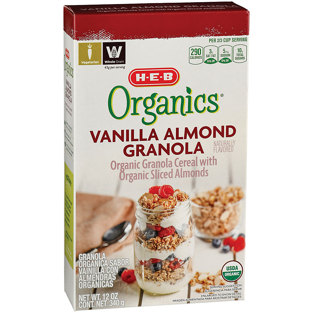 Calories in H-E-B Organics Vanilla Almond Granola, 12 oz