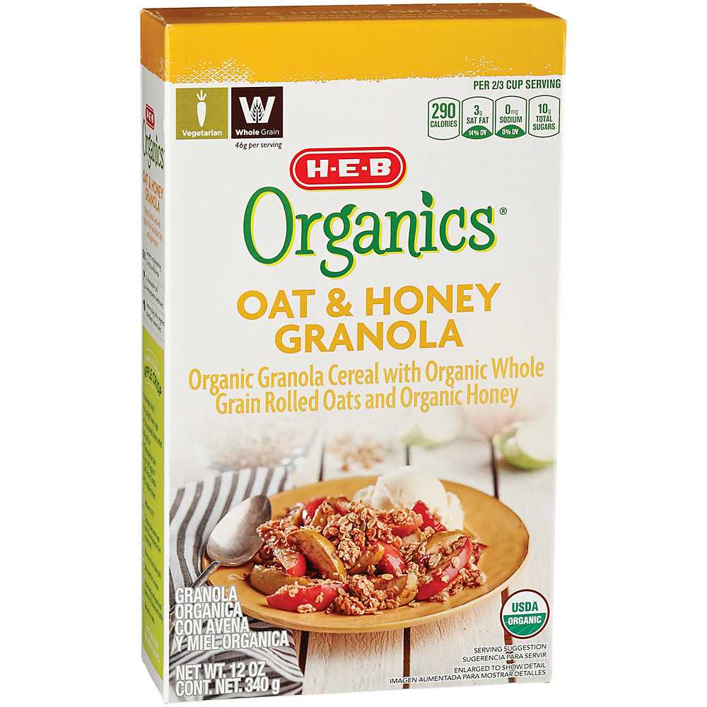 Calories in H-E-B Organics Oat & Honey Granola, 12 oz