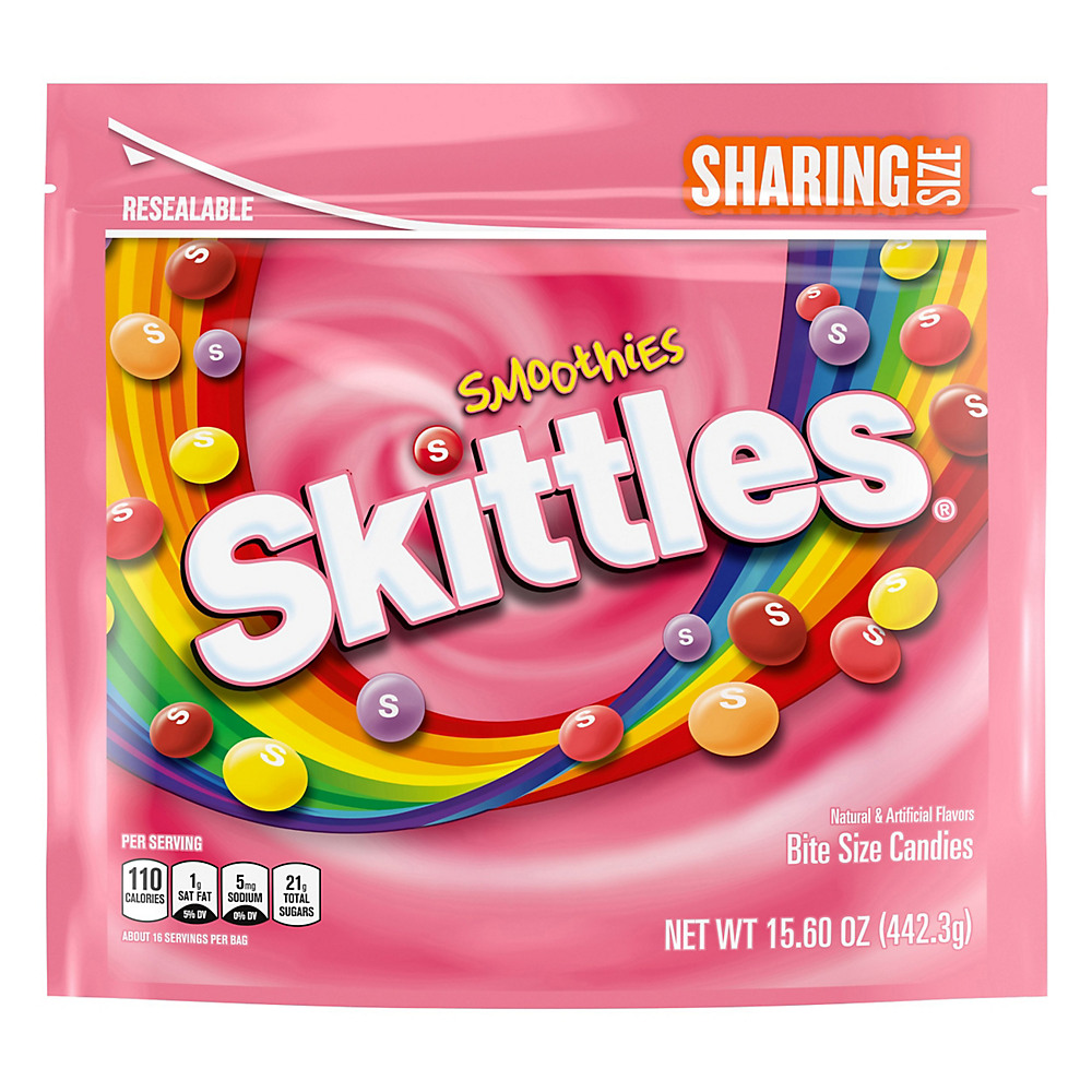 Calories in Skittles Smoothies Flavor Share Size Bag, 15.6 oz