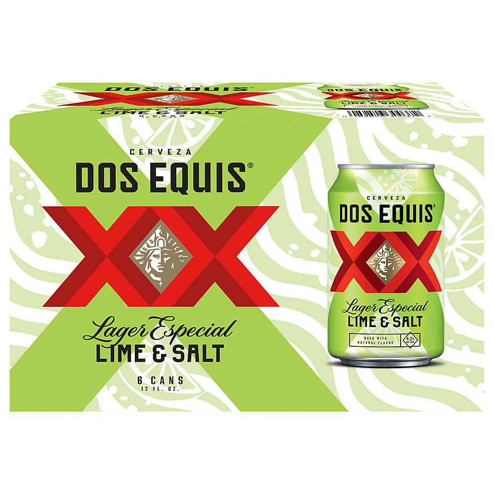 Calories in Dos Equis Lime & Salt Lager Especial Beer 12 oz Cans, 6 pk