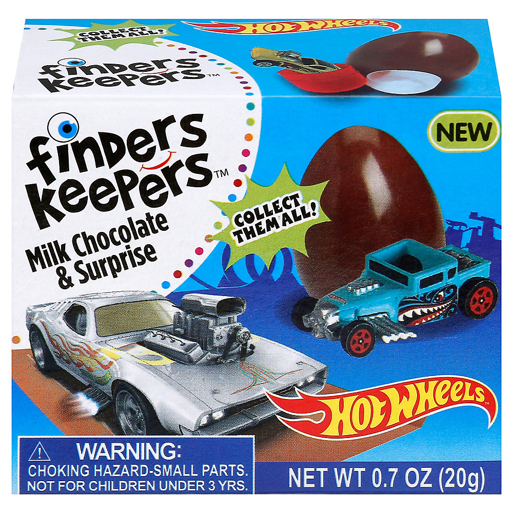 Calories in Finders Keepers Milk Chocolate Toy Surprise Hot Wheels, 0.70 oz