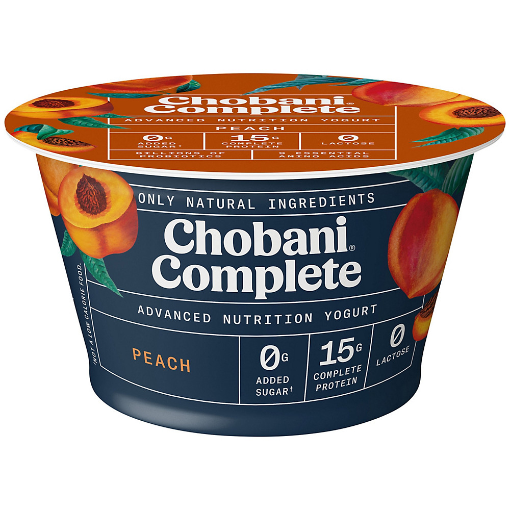 Calories in Chobani Complete Peach Greek Yogurt, 5.3 oz
