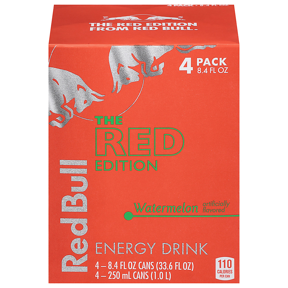 Calories in Red Bull The Red Edition Watermelon Energy Drink 8.4 oz Cans, 4 pk