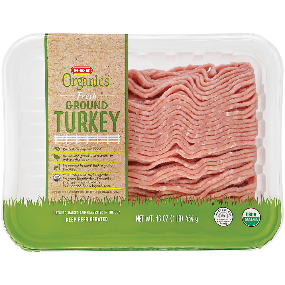 Calories in H-E-B Organic Ground Turkey, 16 oz