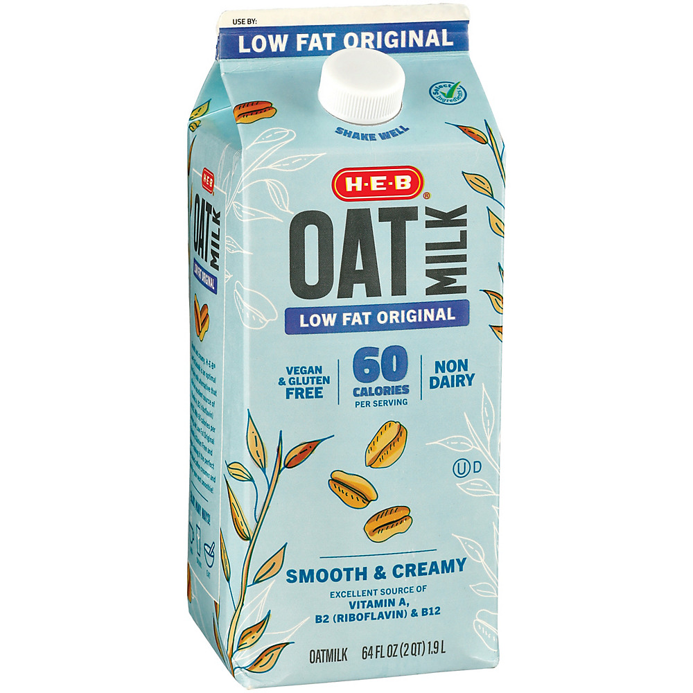 Calories in H-E-B Low Fat Original Oat Milk, 64 oz