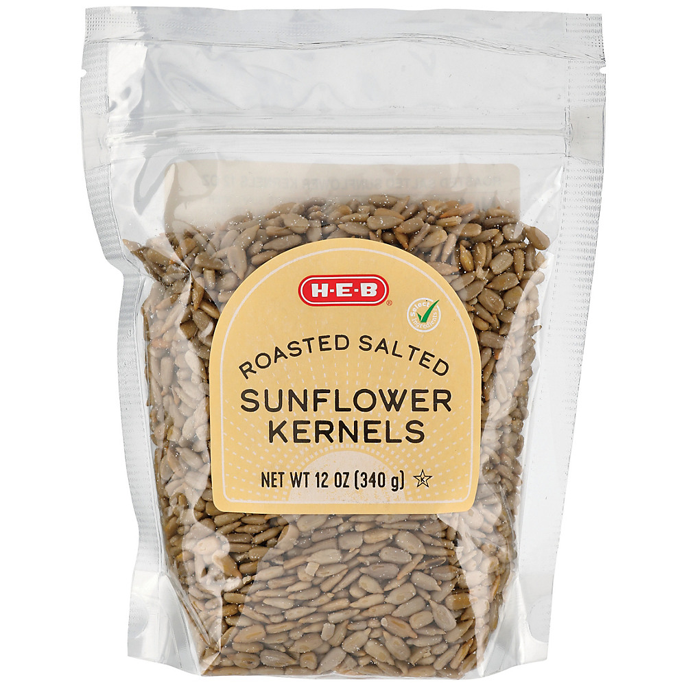 Calories in H-E-B Roasted Salted Sunflower Kernels, 12 oz