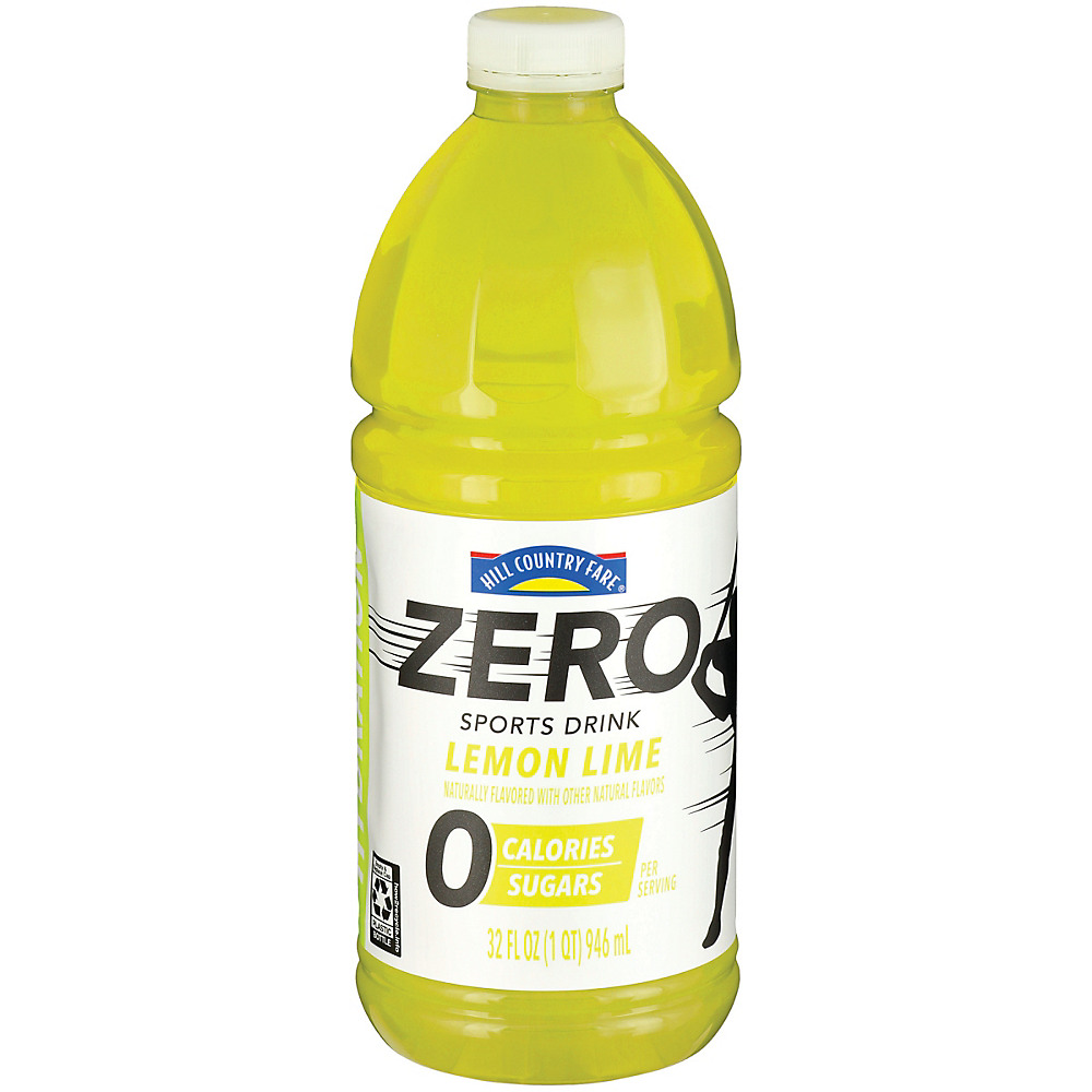 Calories in Hill Country Fare Lemon Lime Zero Sports Drink, 32 oz