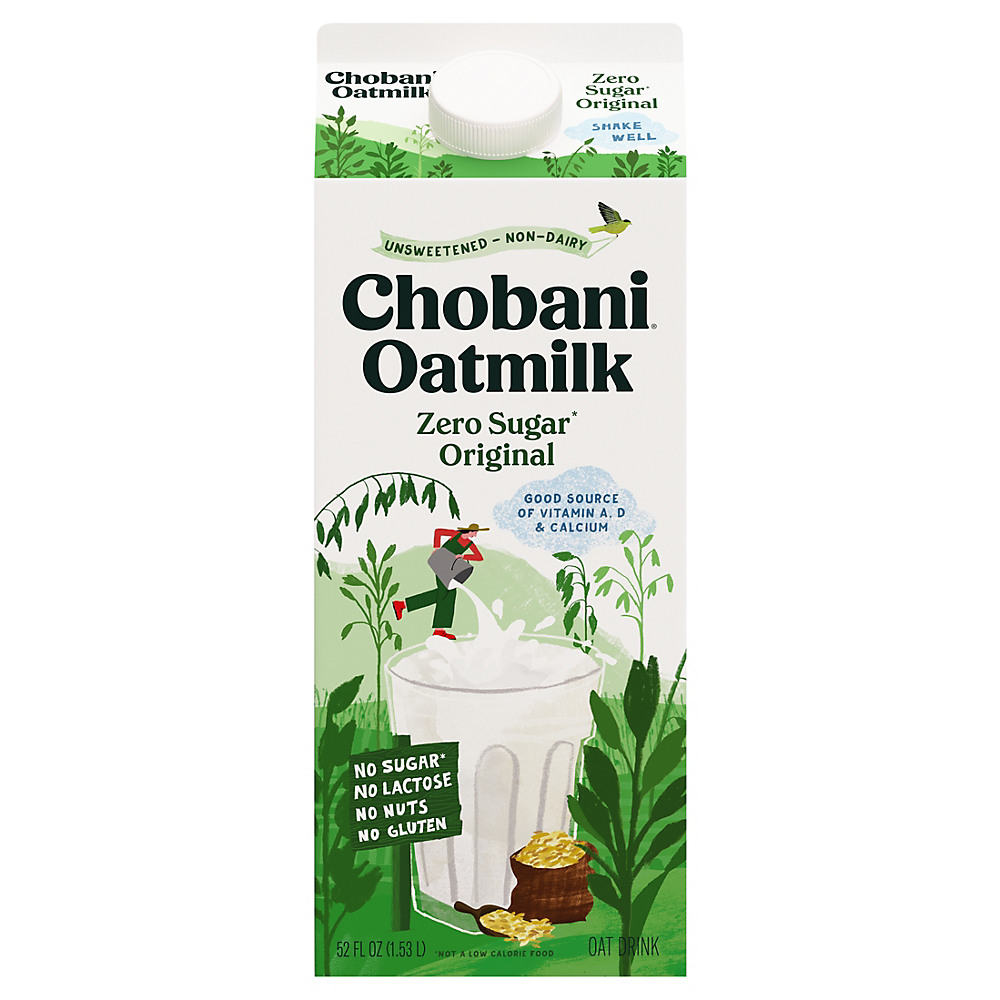 Calories in Chobani Oat Zero Sugar Plain Oat Milk, 52 oz