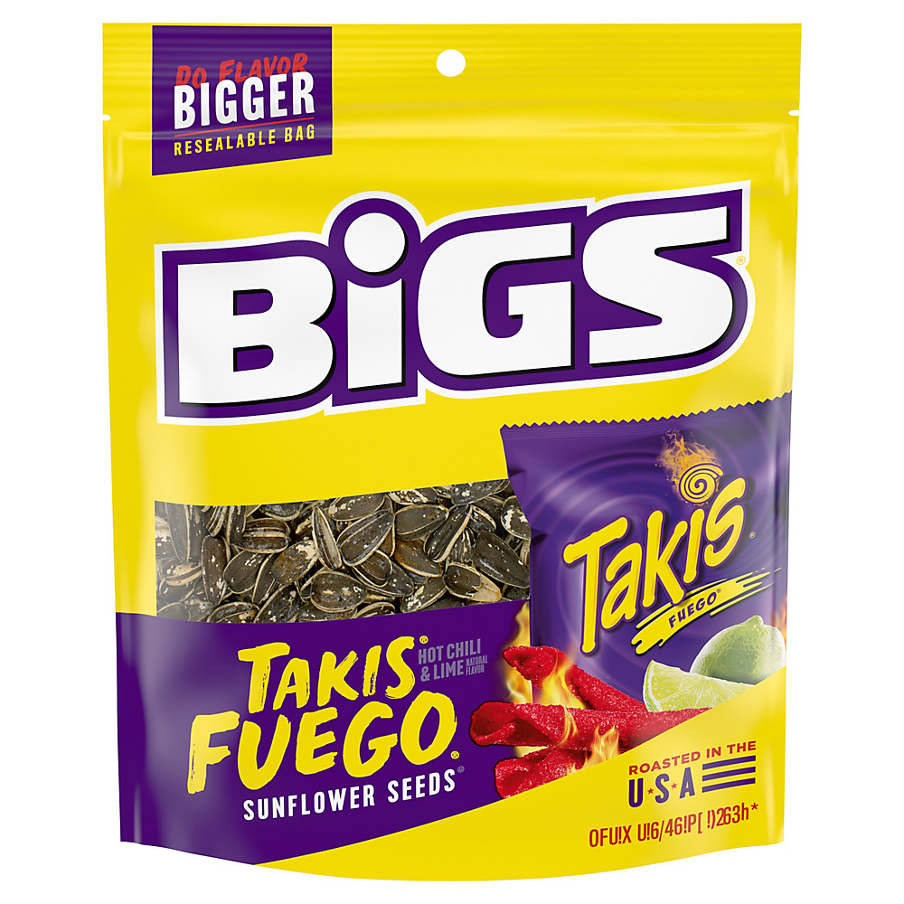 Calories in Bigs Takis Fuego Takis Fuego Sunflower Seeds, 5.35 oz