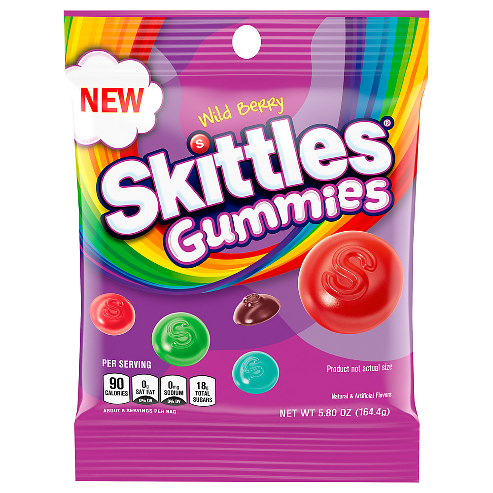 Calories in Skittles Wild Berry Gummies Candy Bag, 5.8 oz