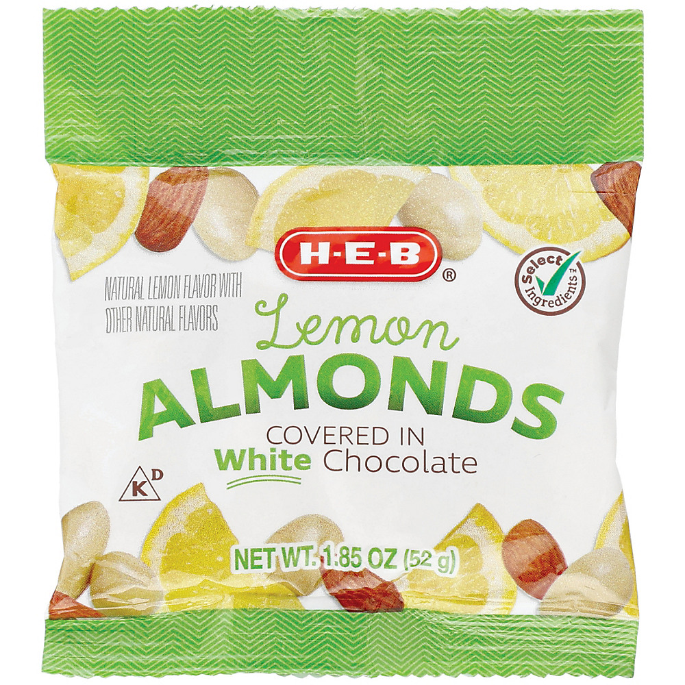 Calories in H-E-B Select Ingredients White Chocolate Lemon Flavored Almonds, 1.85 oz