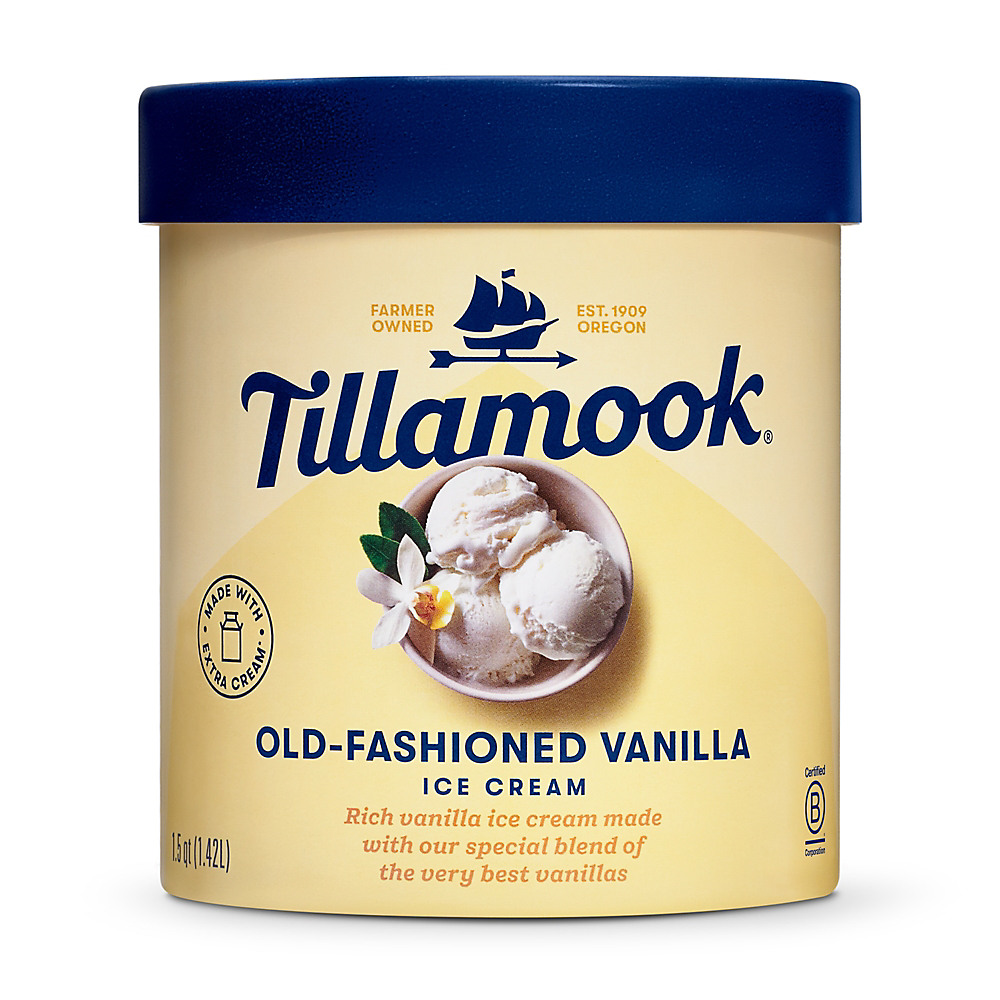 Calories in Tillamook Old Fashioned Vanilla Ice Cream, 1.5 qt