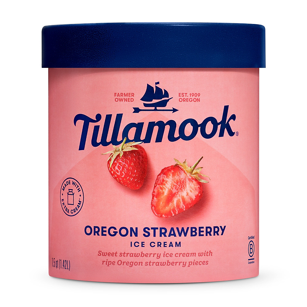 Calories in Tillamook Oregon Strawberry Ice Cream, 1.5 qt