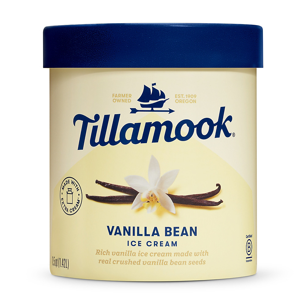 Calories in Tillamook Vanilla Bean Ice Cream, 1.5 qt