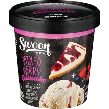 Swoon by H-E-B Mixed Berry Cheesecake Ice Cream, 1 pt