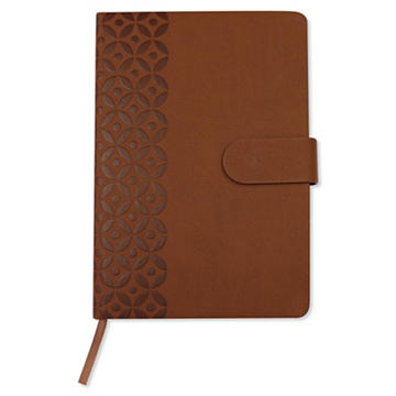 U Style Leatherette Debossed Journal - Brown