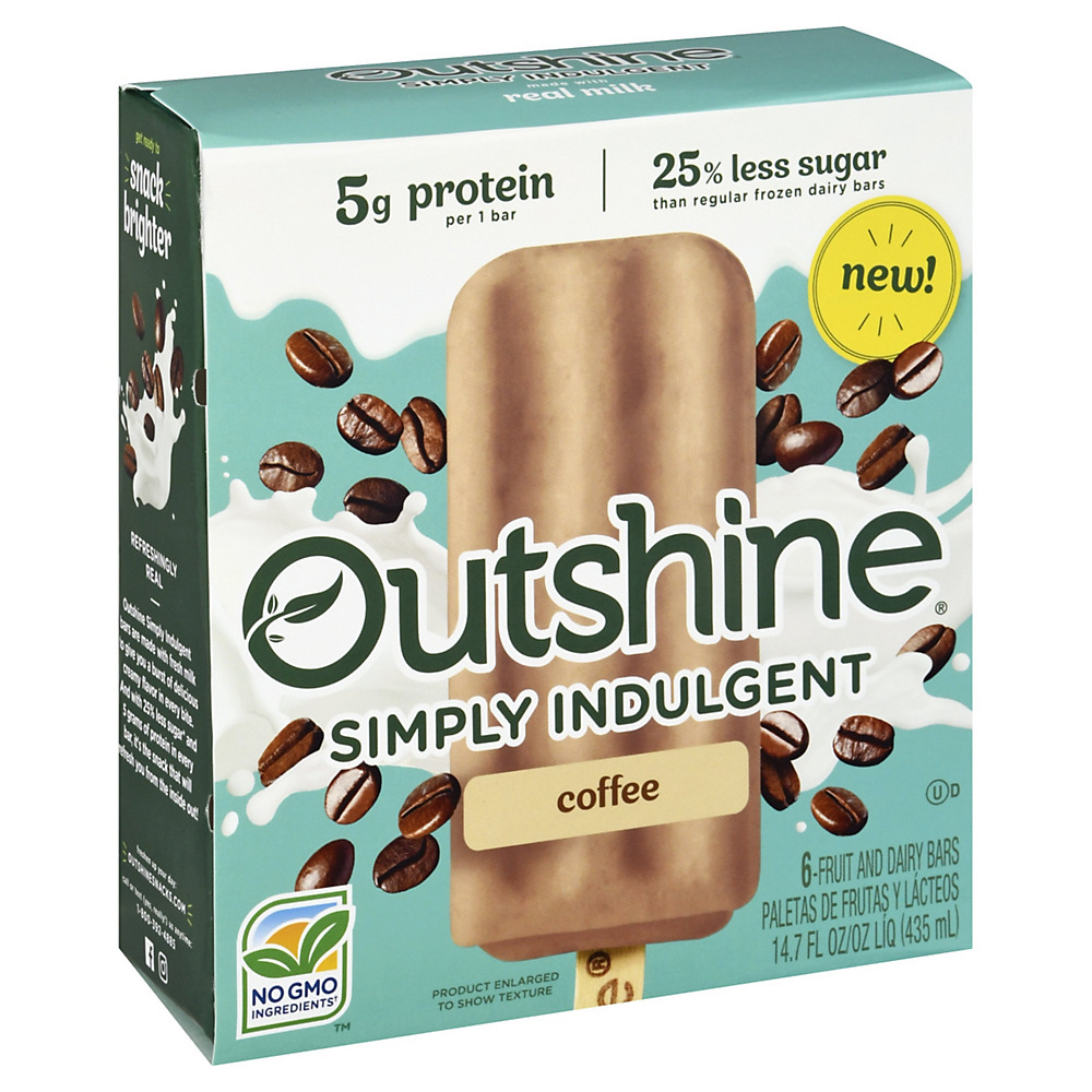 Calories in Outshine Simply Indulgent Coffee Ice Cream Bars, 6 ct