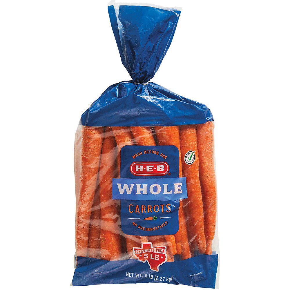 Calories in H-E-B Select Ingredients Carrots, 5 lb Bag
