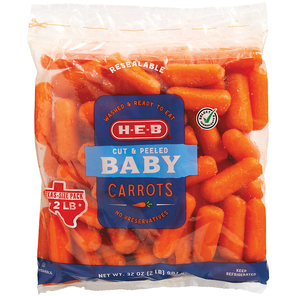 Calories in H-E-B Select Ingredients Mini Carrots, 2 lb Bag