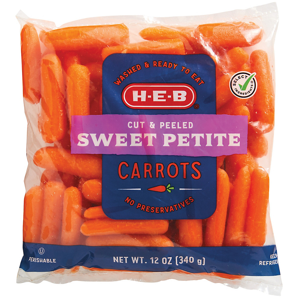 Calories in H-E-B Select Ingredients Petite Mini Carrots, 12 oz