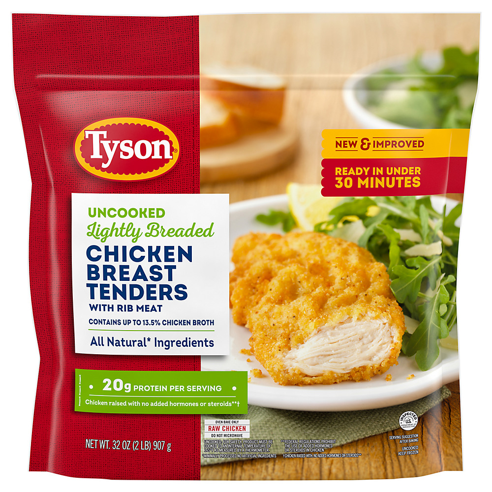 Calories in Tyson Lightly Breaded Chicken Breast Strips, 36.00 oz