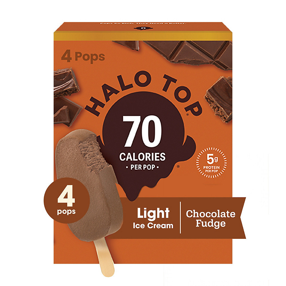 Calories in Halo Top Chocolate Fudge Gourmet Fudge Pops, 4 ct